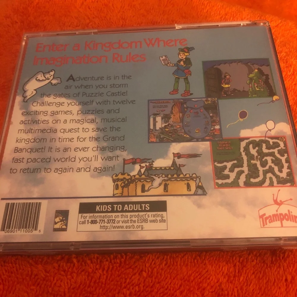 Puzzle Castle PC and MAC CD-ROM Computer Game for Kids 1996 Trampoline Used